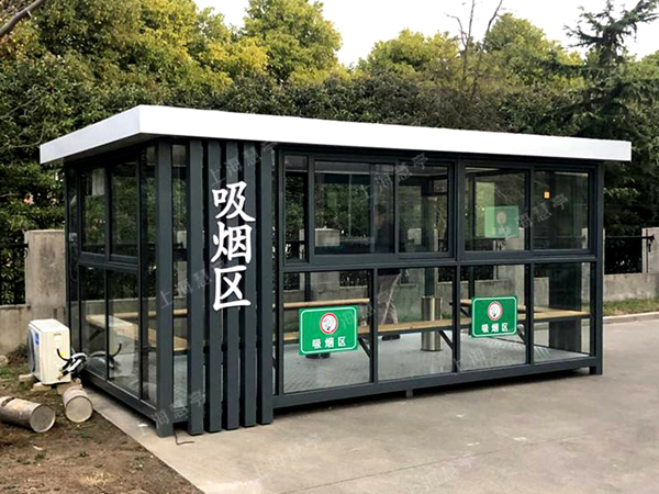 厂家吸烟室设计定制 玻璃吸烟亭